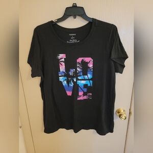 Torrid Tropical Multicolor Palm Tree T Shirt Womens Size 3XL